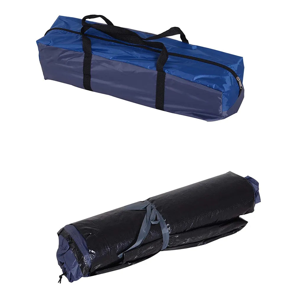  Outsunny Doppelwandzelt Kuppelzelt Outdoor Iglu Familienzelt Für 4 Personen 4 Jahreszeiten Wasserdicht Mit Tragetasche Moskitonetz Tür Polyester + Glasfaser Blau 250 X 300 X 130 Cm