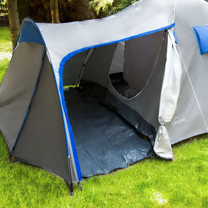  Campela Touristenzelt, Familienzelt, Tropical, Für 4 Personen, Wasserdicht 3000m, Geklebte Nähte, CA0013GRY
