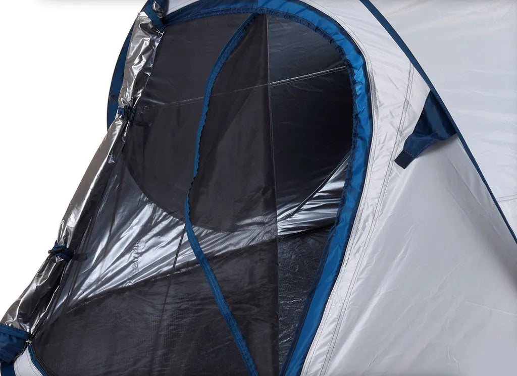  Pop Up Wurfzelt Für 2 Personen - 220 X 120 Cm / Silber - Camping Festival Automatik Trekking Zelt