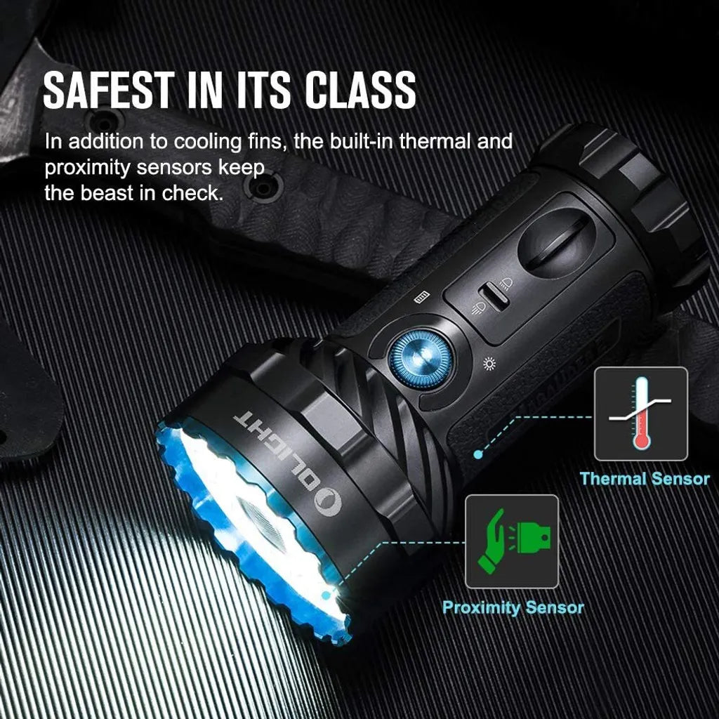  Olight Marauder 2 LED Taschenlampen，Wiederaufladbare Taschenlampe Mit Hohem Lumenwert, Wasserdicht Klasse 8, 800 Metern Leuchtweite, 7 Leuchtmodi