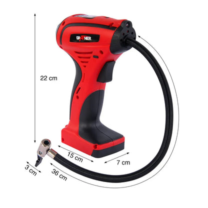  Grafner® 12V Kompressor Handkompressor Mit Digitaler Druckanzeige Elektrische Luftpumpe KO10943