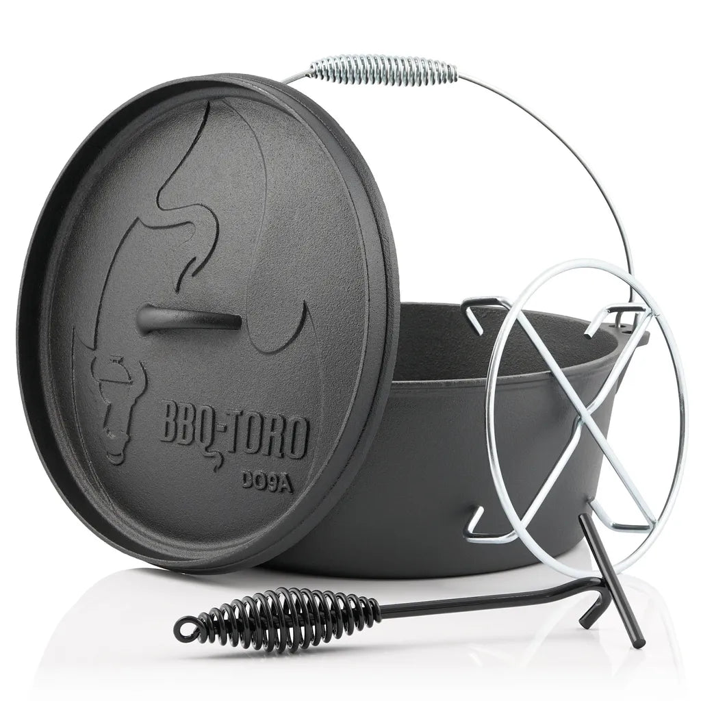  BBQ-Toro Dutch Oven DO9AX, 7,2 L Alpha Gusseisen Kochtopf, Gusstopf
