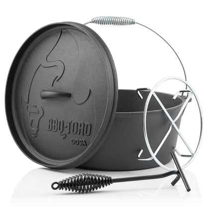  BBQ-Toro Dutch Oven DO9AX, 7,2 L Alpha Gusseisen Kochtopf, Gusstopf