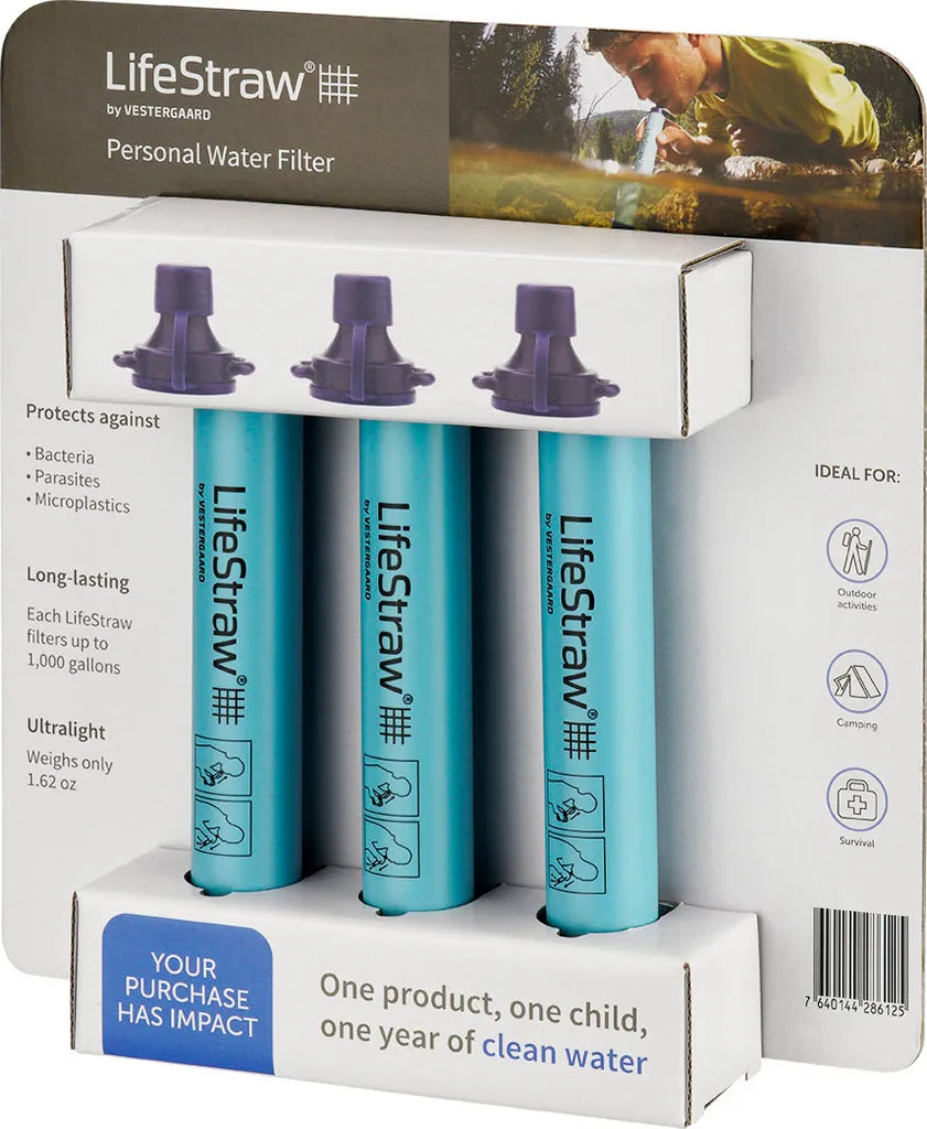  LifeStraw Personal 3-er Pack - Kompakter Trinkhalm Trinkwasserfilter