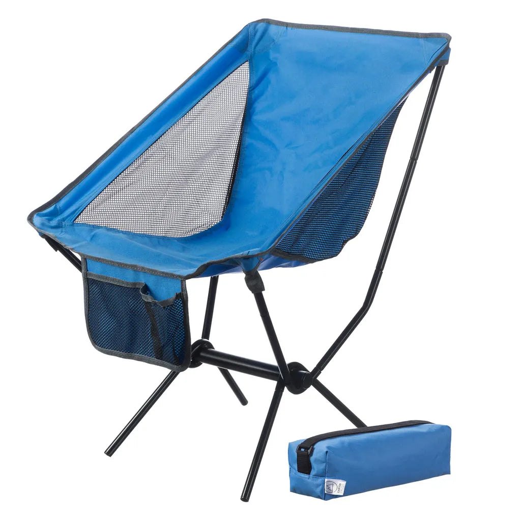  Moon Chair Campingstuhl - Faltbarer Campinghocker Moonchair - Extrem Leicht & Kompakt - Blau
