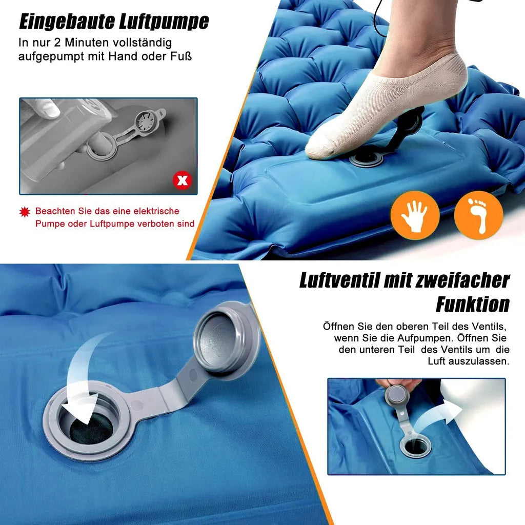  Freetoo Isomatte, Isomatte Ultraleicht, Isomatte Outdoor, Dicke Isomatten Camping Ultraleicht Mit Kissen Isomatte Selbstaufblare Schlafmatte, Wasserdichte & Faltbare