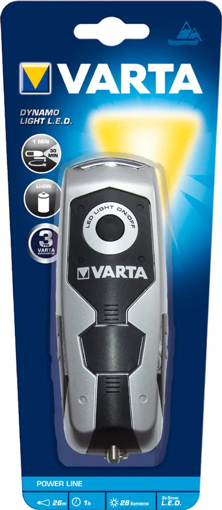  VARTA Taschenlampe "Dynamo Light LED" Spritzwassergeschützt