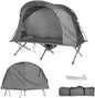  COSTWAY 4in1 Campingzelt Set Faltbar Für 1 Personen Mit Aufblasbare Matratze Tragetasche Abdeckung & Erhöhtem Campingbett & Zelt Kuppelzelt 120kg Belastbar