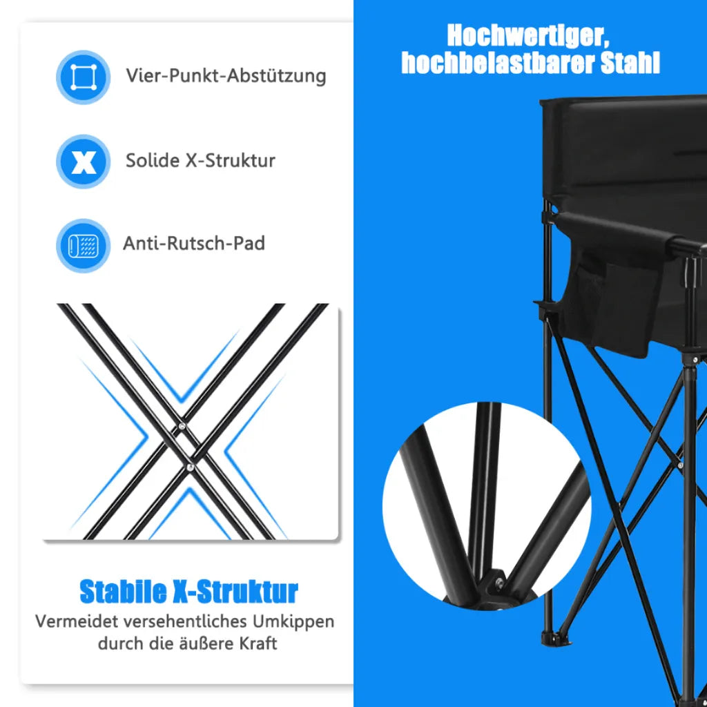  COSTWAY Klappstuhl Campingstuhl Belastbar Bis 120kg, Regiestuhl Faltbar Mit Tragetasche, Faltstuhl Für Strand, Camping, Garten, Outdoor, Terrasse