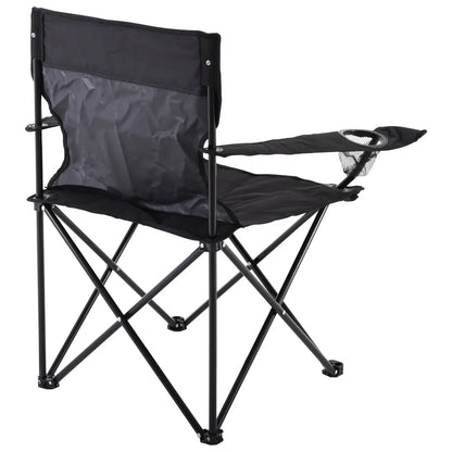  Raburg Angelstuhl JOE In SCHWARZ - Praktischer Faltstuhl Mit Armlehnen & Getränkehalter, Inklusive Tasche - Robust Für Camping, Strand, Angeln, Outdoor, Zuschauer, Jagd, Festival & Freizeit, Belastbar Bis 120 Kg