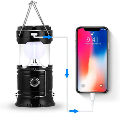  Solar-Camping-Handlicht, Tragbar, Superhelle LED-Taschenlampe, 30-35 Stunden Laufzeit, USB-Ladegerät, Powerbank, Elektronisches Licht, Outdoor, Wandern, Lesen, Notfall