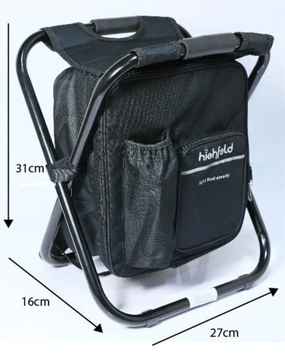  Highfeld® Sitzrucksack Ansitzrucksack Mit Hocker Black Campinghocker Angelhocker Falthocker