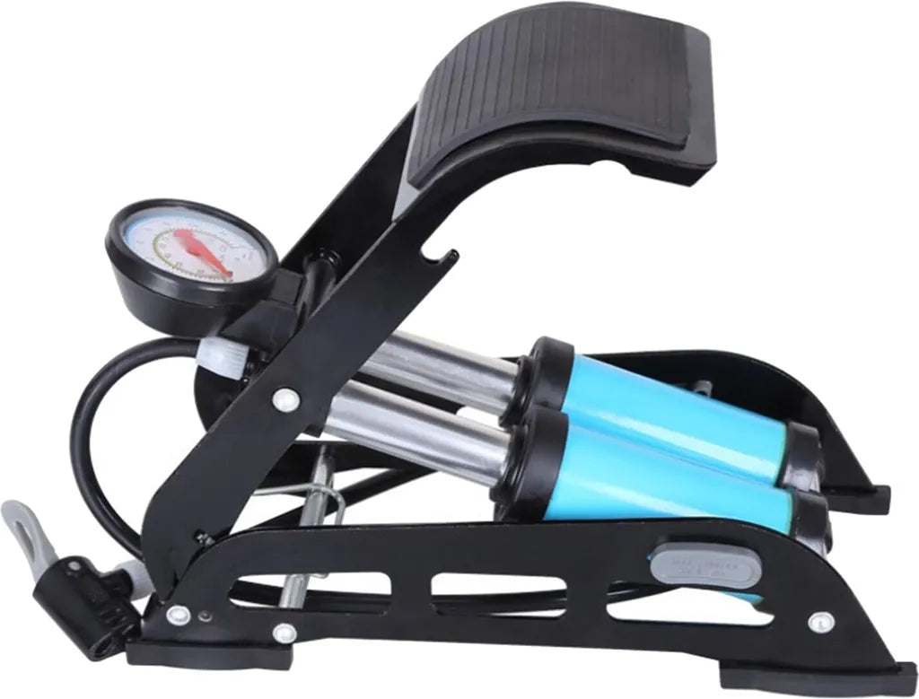  2-Zylinder Fußpumpe Tretluftpumpe Fahrradpumpe Alle Ventile Luftpumpe Mit Manometer Doppelzylinder Fußluftpumpe Fahrrad Ventile Manometer 7 Bar Fahrrad Auto Ball 65cm Retoo