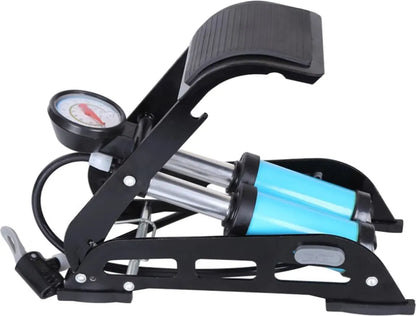 2-Zylinder Fußpumpe Tretluftpumpe Fahrradpumpe Alle Ventile Luftpumpe Mit Manometer Doppelzylinder Fußluftpumpe Fahrrad Ventile Manometer 7 Bar Fahrrad Auto Ball 65cm Retoo