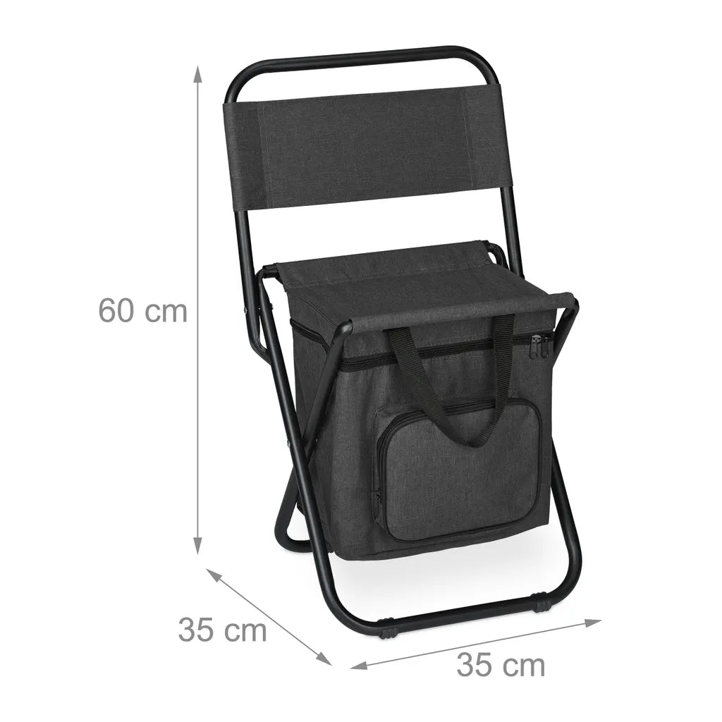  Relaxdays Schwarzer Campinghocker Mit Lehne