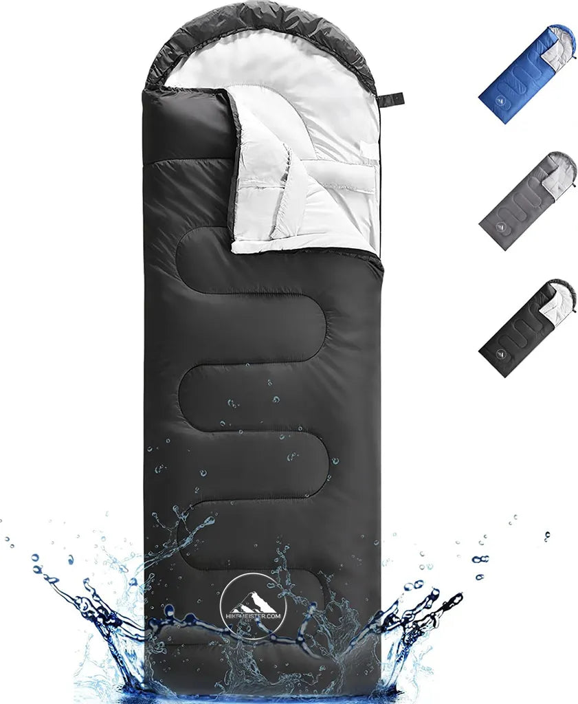  Hikemeister® Mumien Schlafsack Deckenschlafsack Mit Kopfteil 220 X 75 Cm 950 G - Farbe: Schwarz