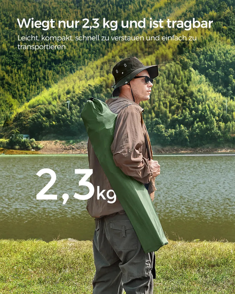  SONGMICS Campingstühle, 2er Set, Klappstühle, Outdoor-Stühle Mit Armlehnen Und Getränkehalter, Stabiles Gestell, Bis 120 Kg Belastbar, Grün GCB001C01