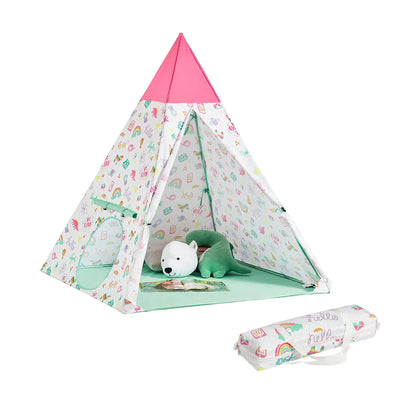  SoBuy OSS06 Tipizelt Spielzelt Zelt Für Kinder Mit Tür Und Fenster Spielhaus Kinderzelt BHT Ca.: 133x153x133cm