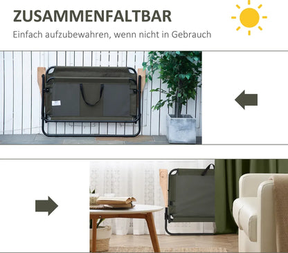  Outsunny Campingstuhl 2-Sitzer Klappbar Tragbar Gartenstuhl Regiestuhl Klappstuhl Mit Getränkehalter Für Outdoor Picknick Wandern Max. Belastung 160 Kg Grün 141 X 67 X 80 Cm