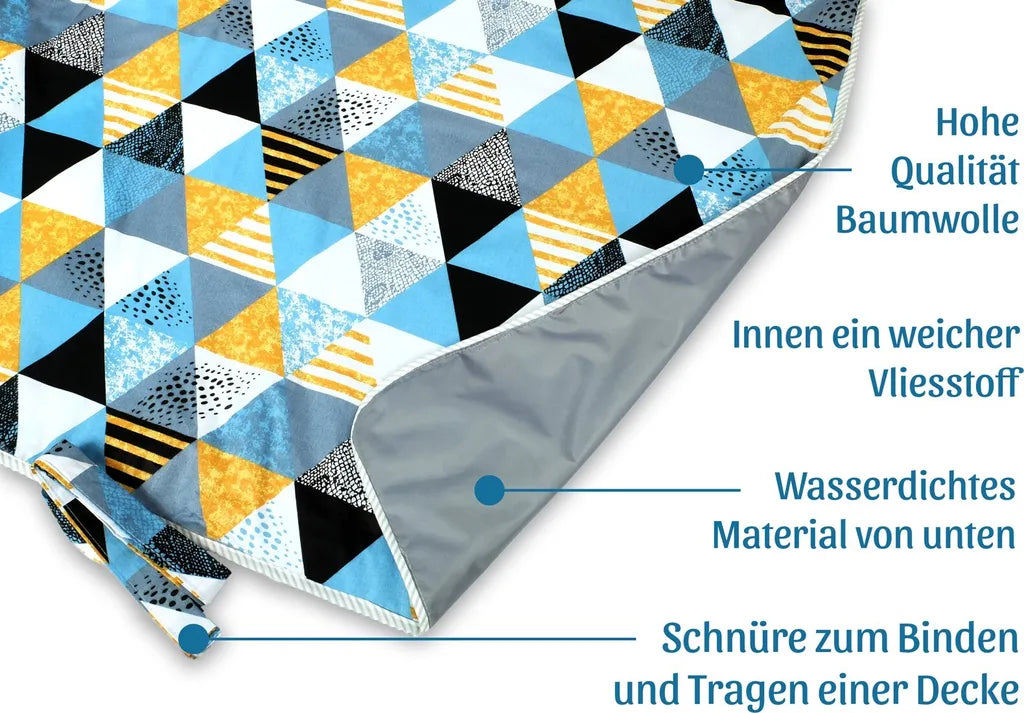  BlaueKatze Picknickdecke Spielmatte Strandmatte Isomatte 180x200 Cm