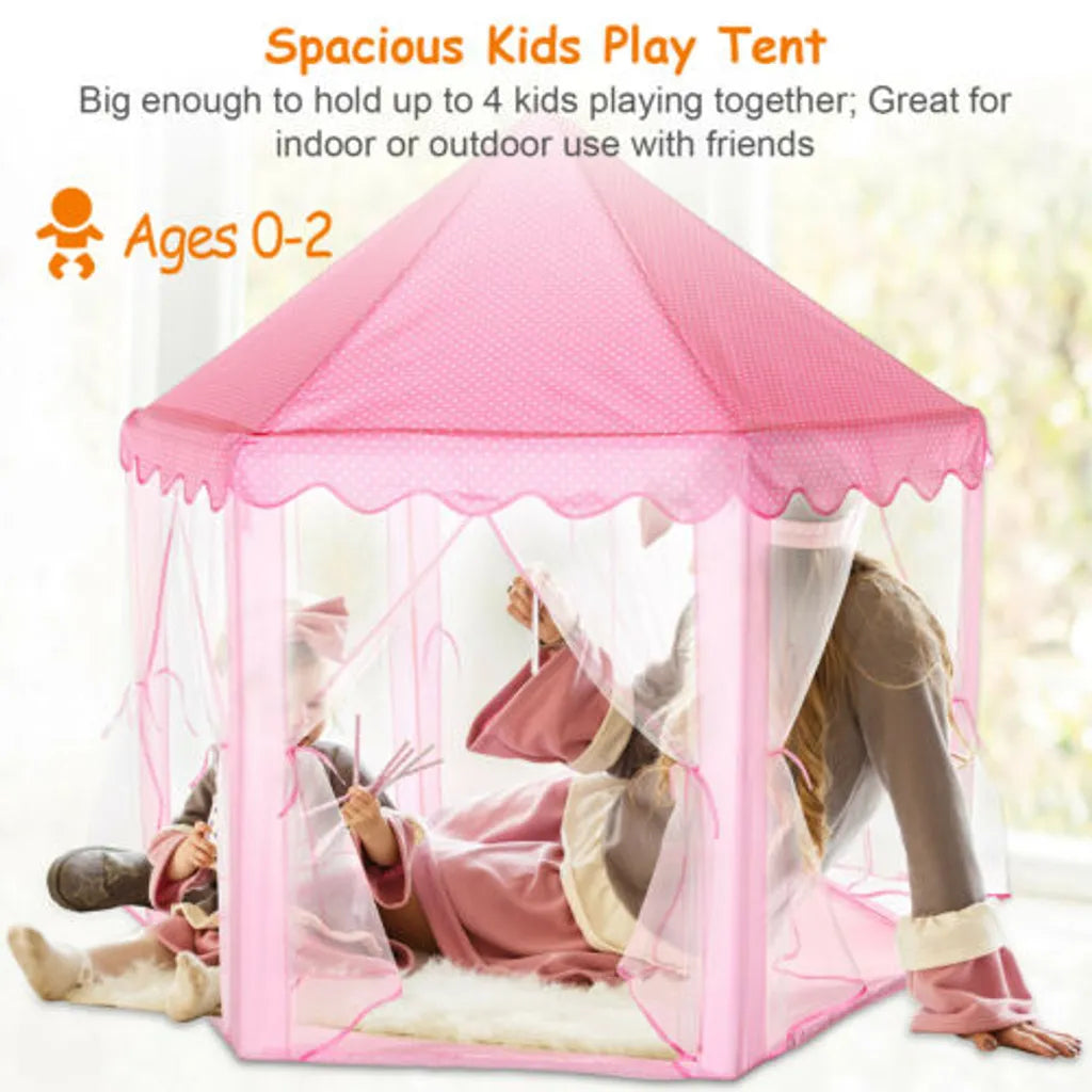  Kinderzelt Babyzelt Spielhaus Prinzessin Spielzelt Bällebad Spielhöhle Zelt Rosa