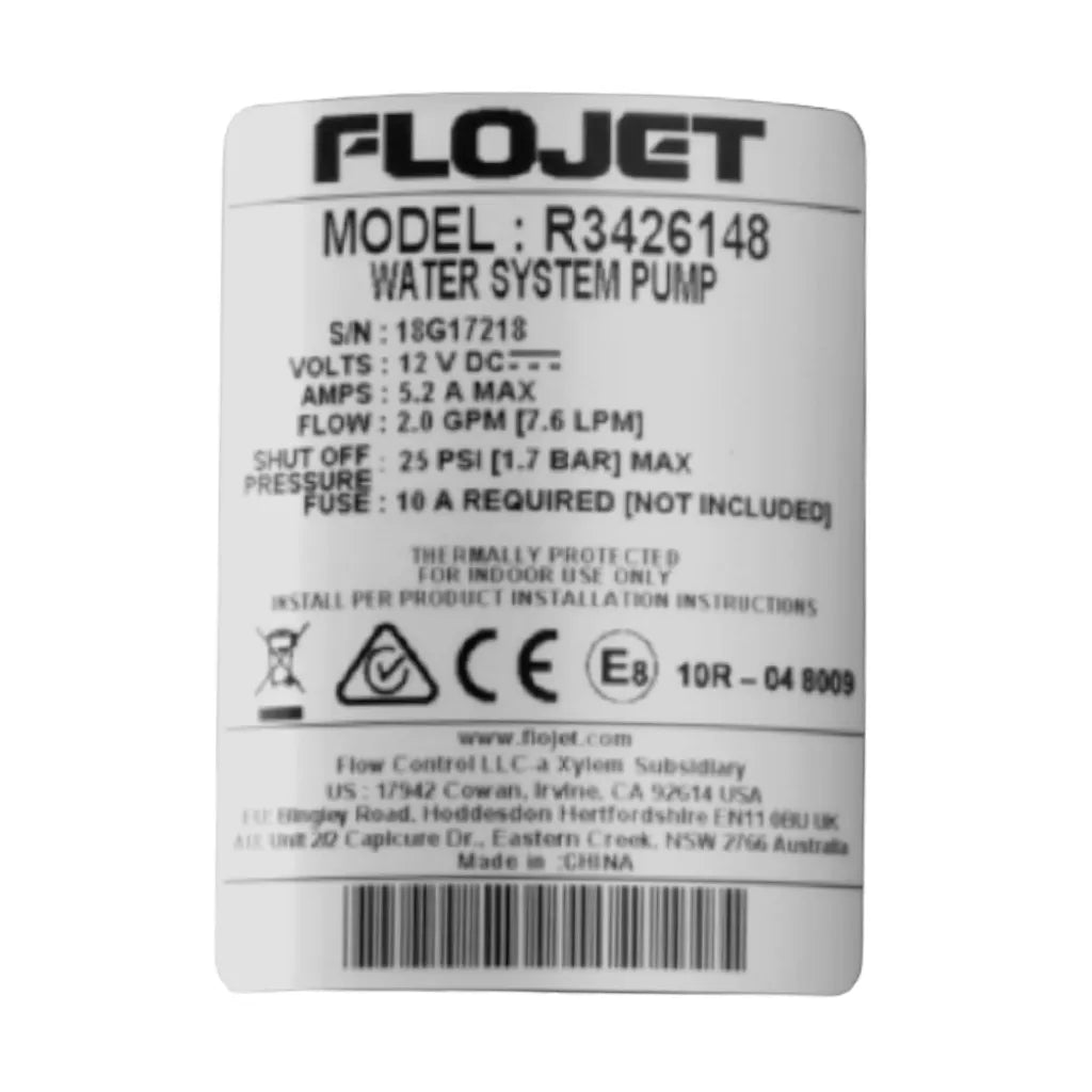  FLOJET Selbstansaugende, Vollautomatische Druckwasserpumpe 1,7 Bar 7,6 L/min 12 V