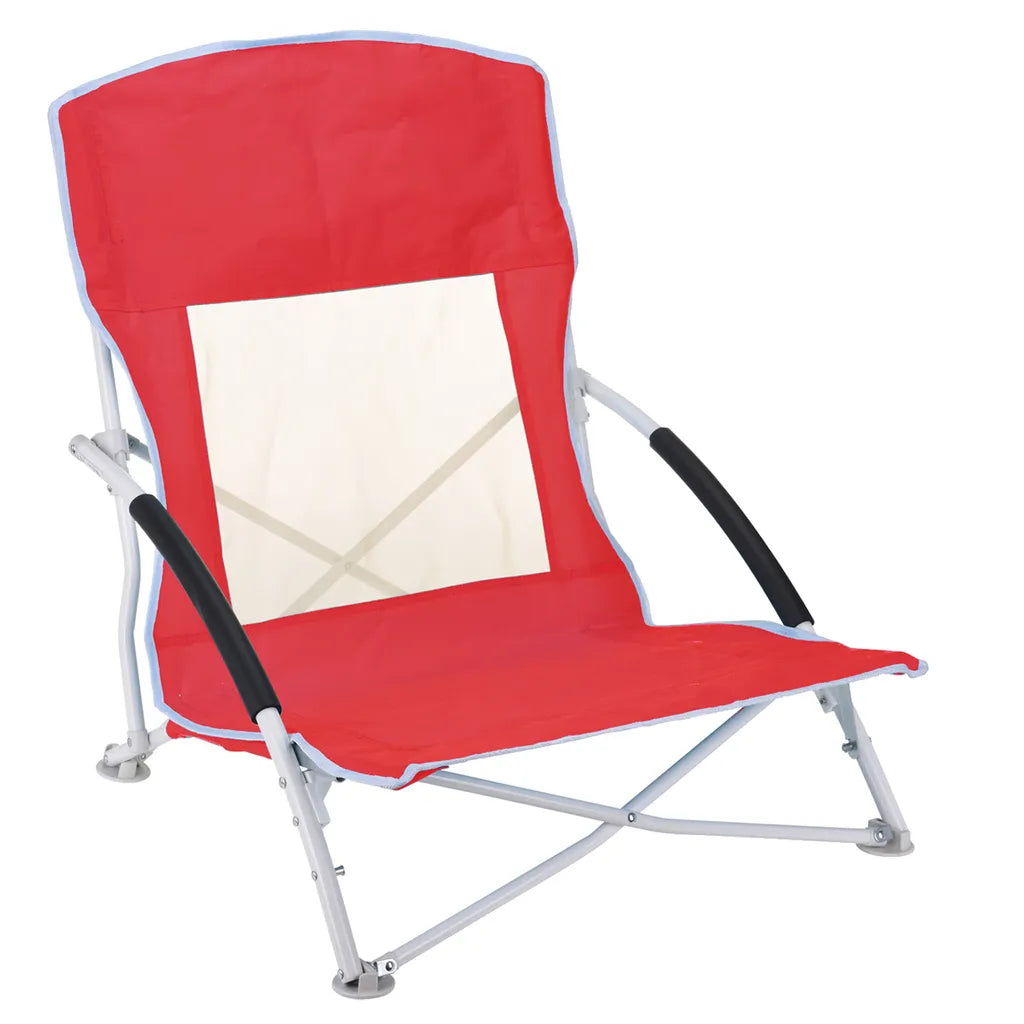  JEMIDI Strandstuhl Klappbar Mit Tragetasche - Klappstuhl Campingstuhl Beach Chair - Atmungsaktiv Leicht Faltbar - Stuhl Für Strand Camping Garten - Rot
