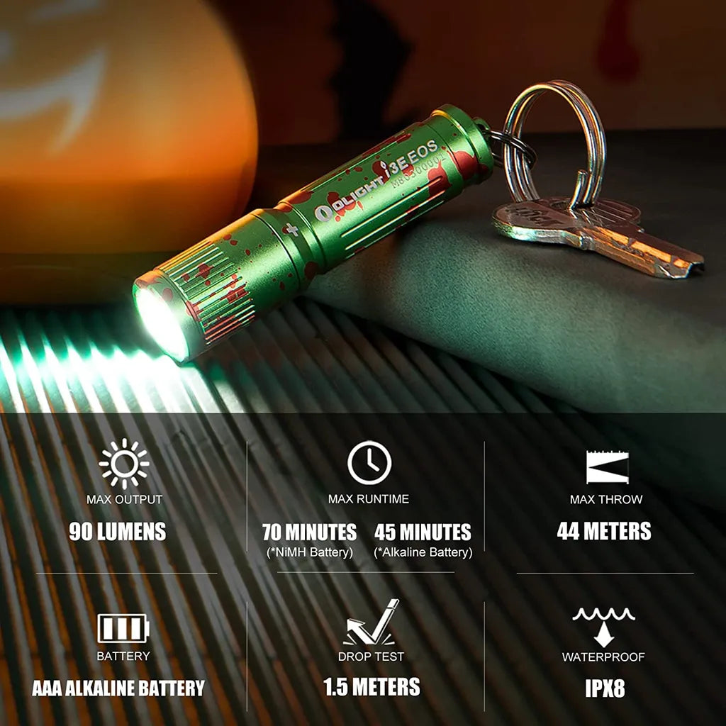  OLIGHT I3E EOS Mini LED Taschenlampe Nutzbar Als Schlüsselanhänger Mit 90 Lumen Und 44 Meter Reichweite, Wasserdicht Nach IPX8