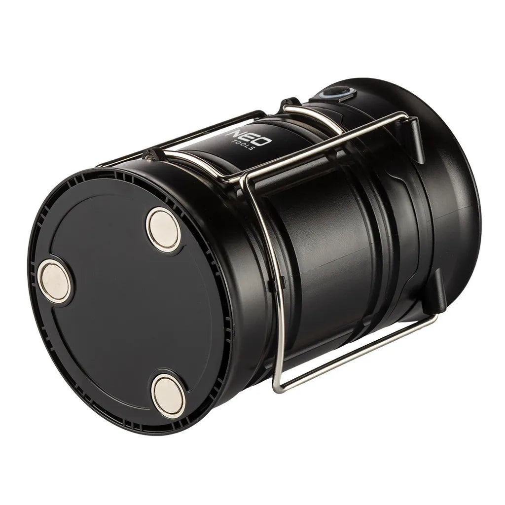  NEO TOOLS 3 In 1 Batterie Camping-lampe, Taschenlampe, Warnlicht, 3W, 200 Lumen, COB-LED, 3xAA-Netzteil (nicht Enthalten), 2 Griffe Zum Tragen Und Aufhängen, Schiebekonstruktion, Magnete Im Sockel