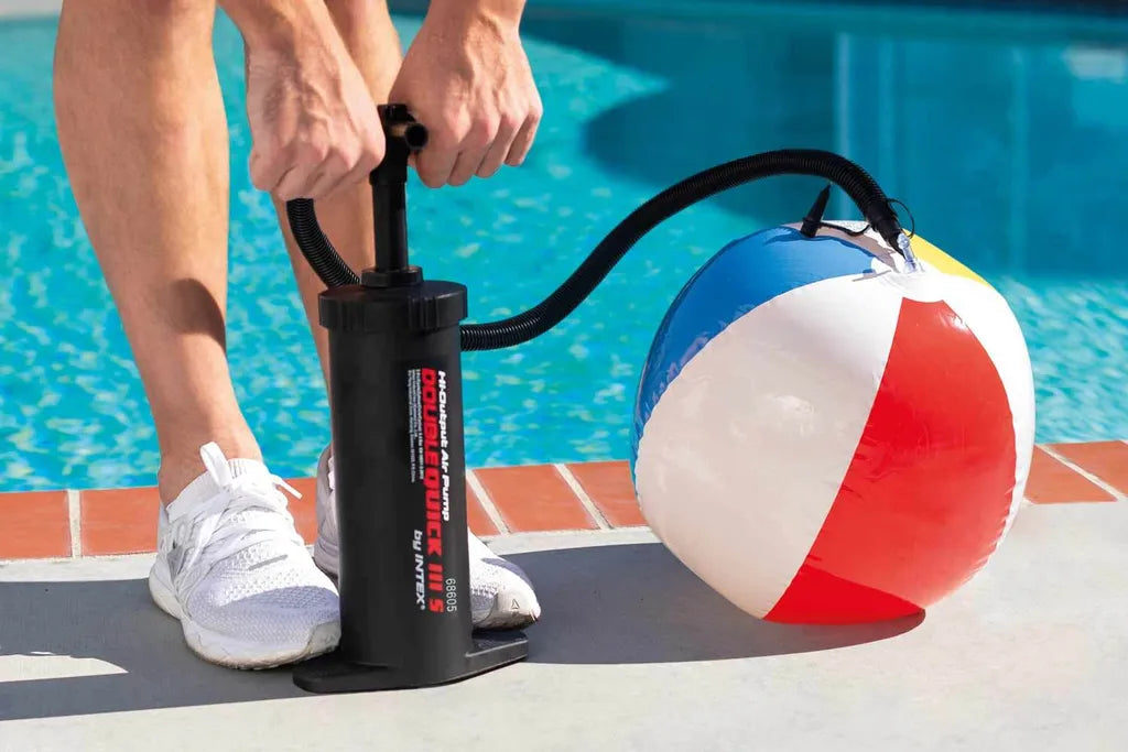  Intex Doppelhub Luftpumpe Double Quick IIIS 37cm 7/10/18mm Adapter