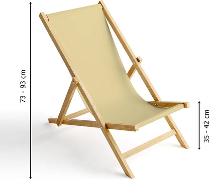  Holz-Liegestuhl Klappbar Klappliegestuhl Sonnenliege Strandstuhl Wechselbezug Motiv Pink [119]