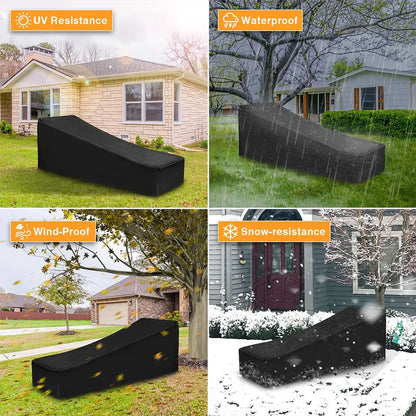 Sonnenliege Schutzhülle , Gartenliege Abdeckplane 210D /420D Oxford Wasserdicht, Winddicht, UV-Beständig Schutzhülle Für Sonnenliege Gartenmöbel Deckchair Liegestuhl