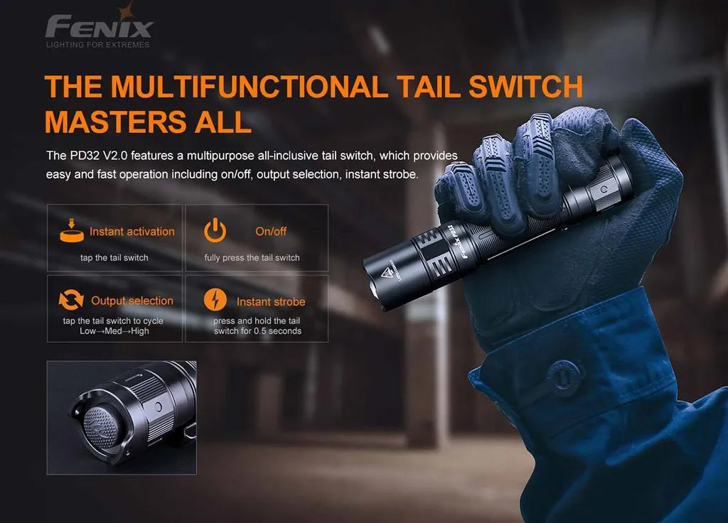  Fenix PD32 V2.0 LED Taschenlampe 1200 Lumen