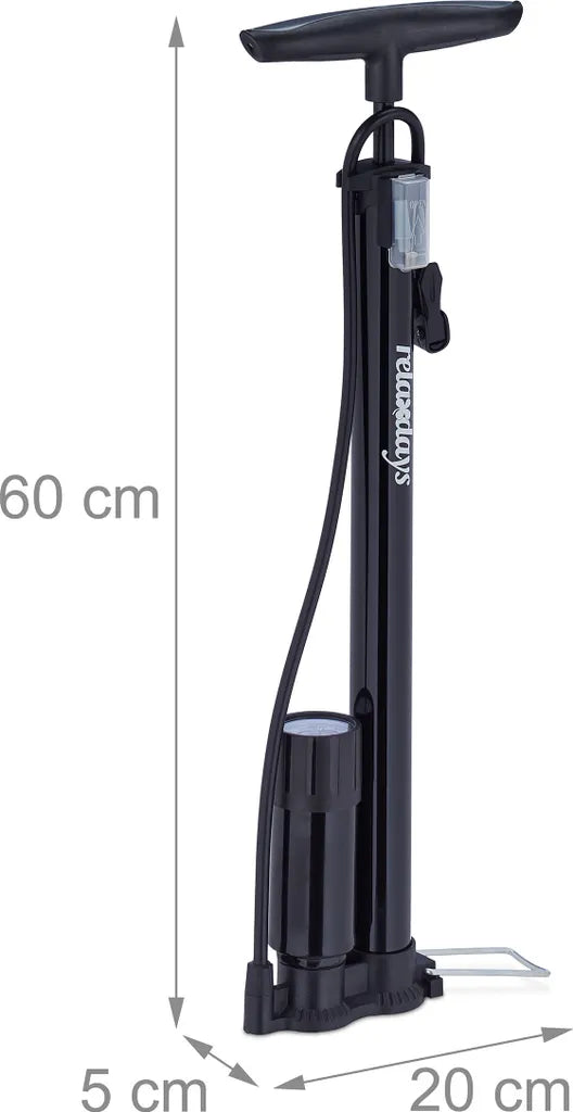  Relaxdays Schwarze Standpumpe Mit Manometer