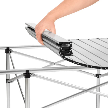  Tectake Camping Klapptisch Aus Aluminium Inkl. Tasche 140x70x70cm - Grau