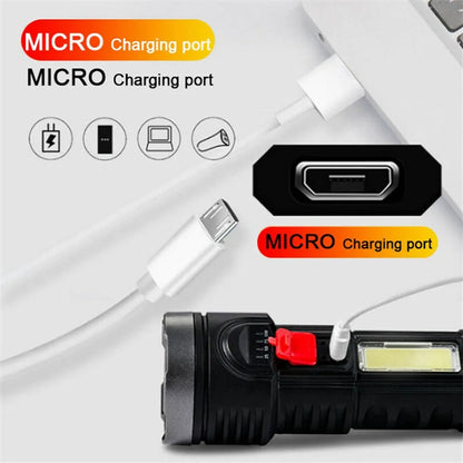  ​LED Taschenlampe USB Wiederaufladbare Taschenlampen Taschenlampe Extrem Hell Wasserdicht Flashlight Mit 4 Modi Für Outdoor Camping