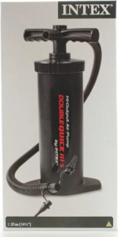  Intex Doppelhub Luftpumpe Double Quick IIIS 37cm 7/10/18mm Adapter