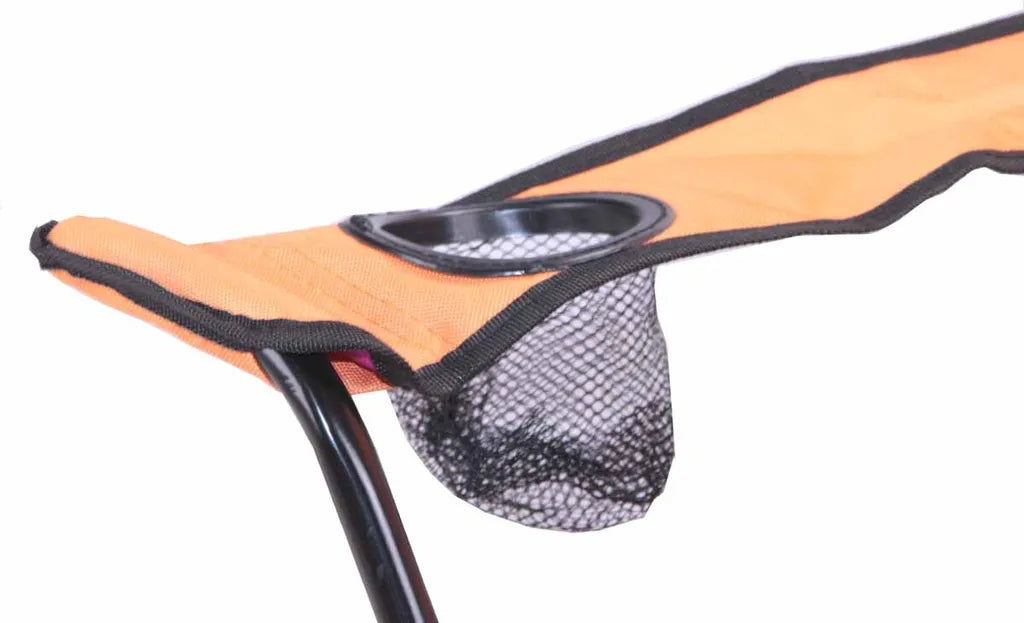  Linder Exclusiv Campingstuhl Mit Getränkehalter, Anglersessel Orange