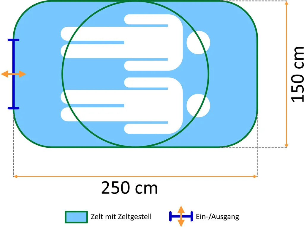  CampFeuer Zelt Quiki Für 2 Personen | Creme / Blau | Wurfzelt Wasserabweisend