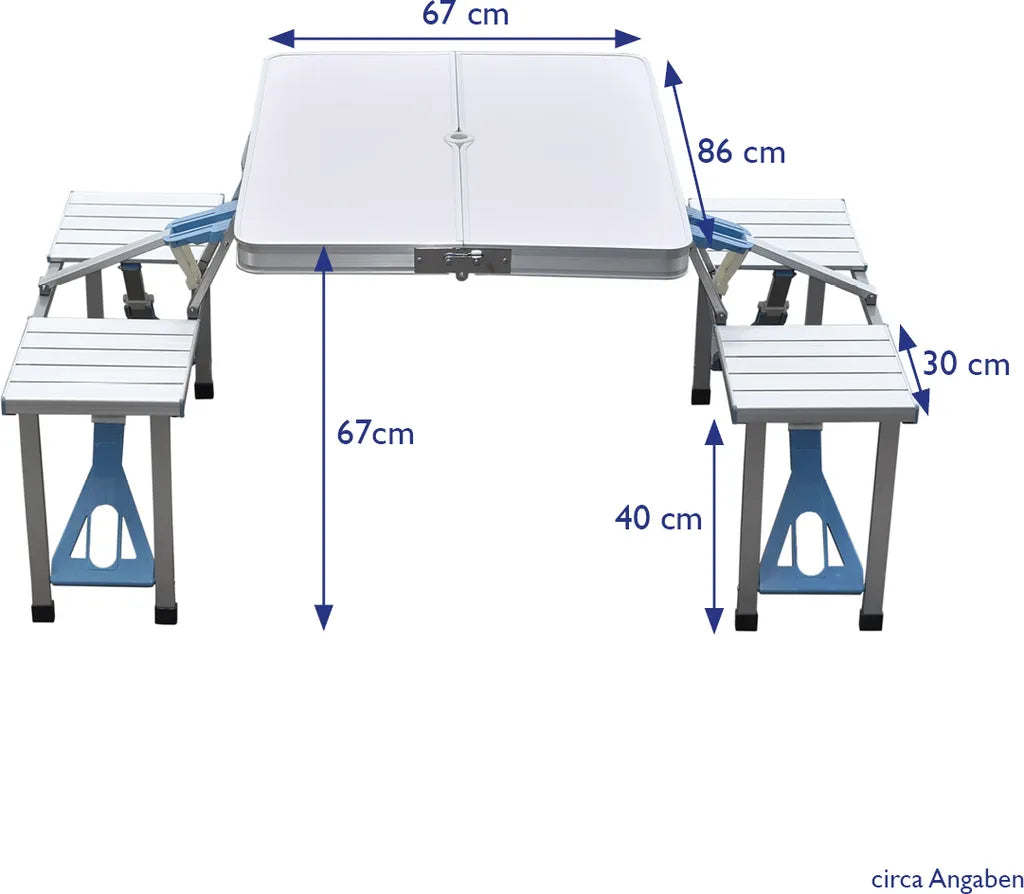  SVITA Camping Set Sitzgarnitur Tisch + Hocker Kofferfunktion Mit Tragegriffen