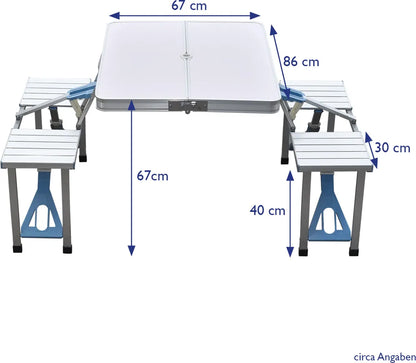  SVITA Camping Set Sitzgarnitur Tisch + Hocker Kofferfunktion Mit Tragegriffen