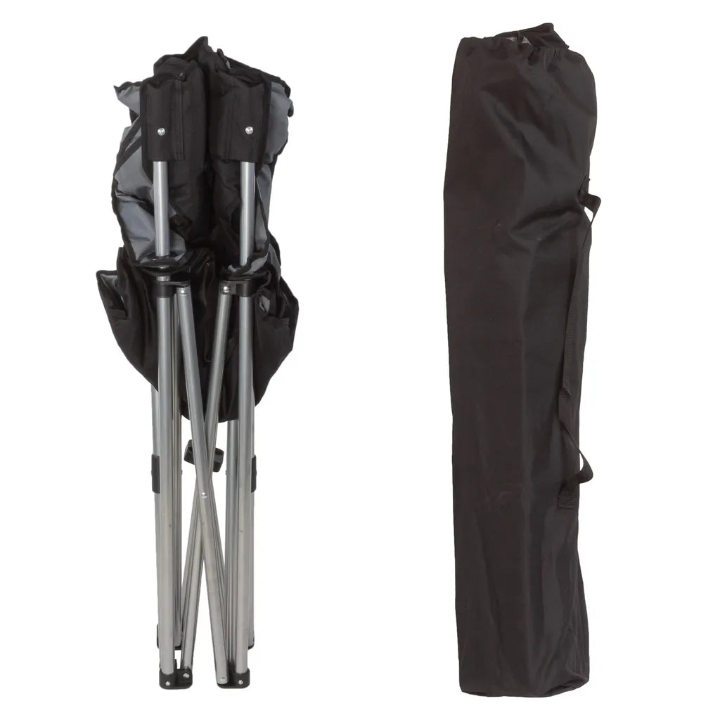  HanSe Campingstuhl Klappstuhl Faltstuhl Anglerstuhl Mit Kühltasche Und Flaschenhalter In Grau/Schwarz