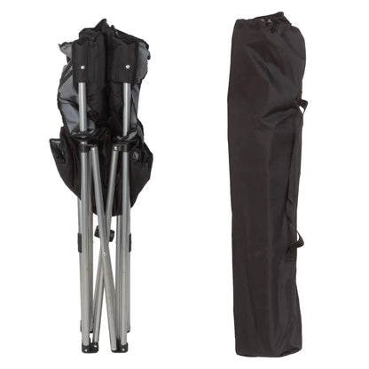  HanSe Campingstuhl Klappstuhl Faltstuhl Anglerstuhl Mit Kühltasche Und Flaschenhalter In Grau/Schwarz