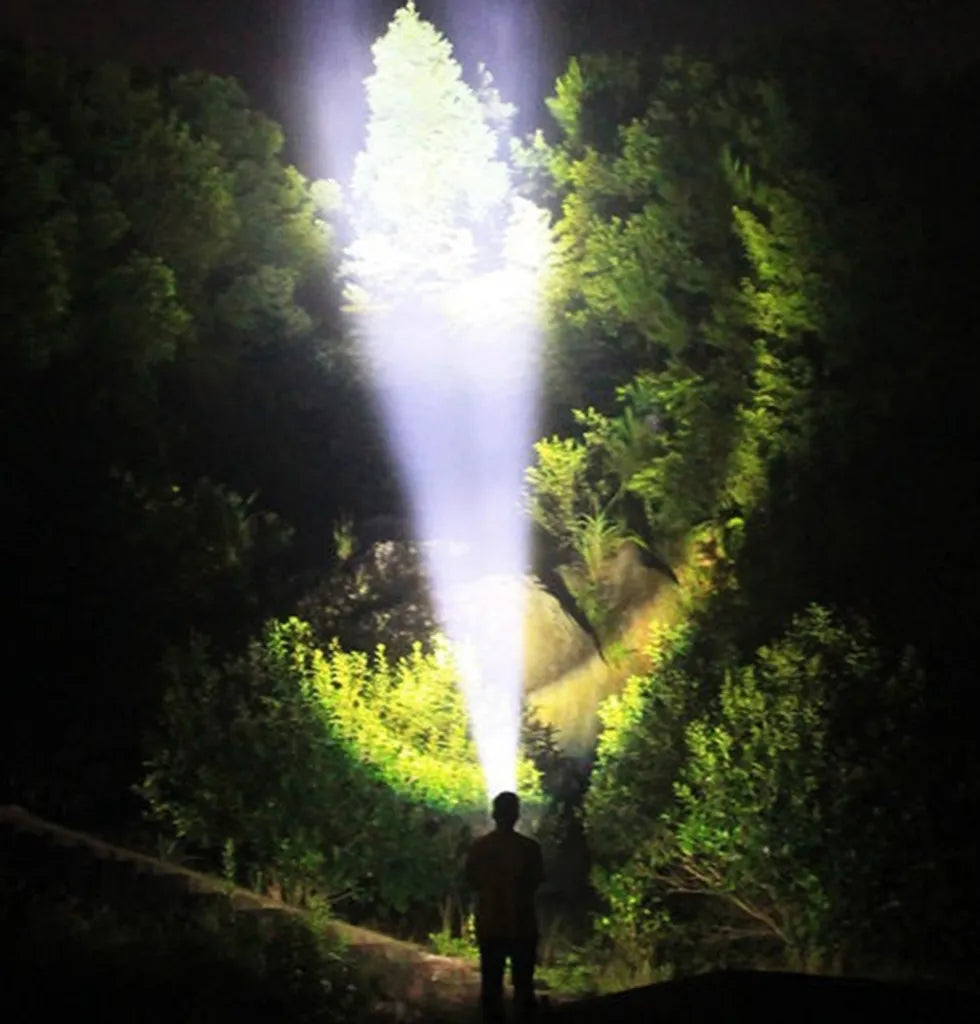  Taschenlampe LED 500 Meter Leuchtweite Militär Taktische USB Wiederaufladbar Wasserdichte Camping Taschenlampe, Notlicht
