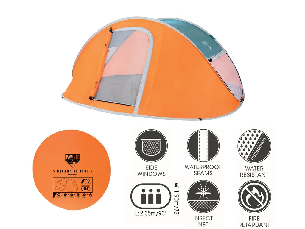  Bestway Pop-Up Zelt "Nucamp X 3 Tent" 235 X 190 X 100 Cm, 68005