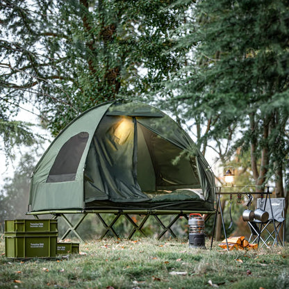  SoBuy® Feldbett,4in1-Zelt Mit Campingliege,Schlafsack,2 Personen,OGS32-L-GR