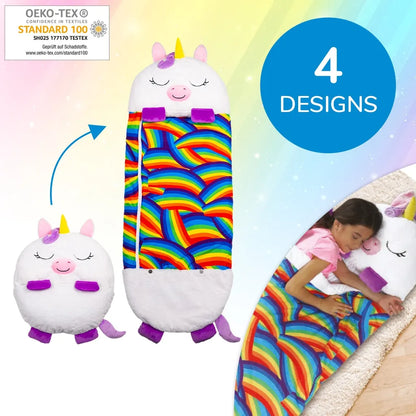  Happy Nappers Hai Grau | Medium 3-6 Jahre | Spielen - Kuscheln- Schlafen | Flauschiger Kinderschlafsack | 4 Motive | 2 In 1 Kuscheltierschlafsack & Kissen Für Mädchen Und Jungen