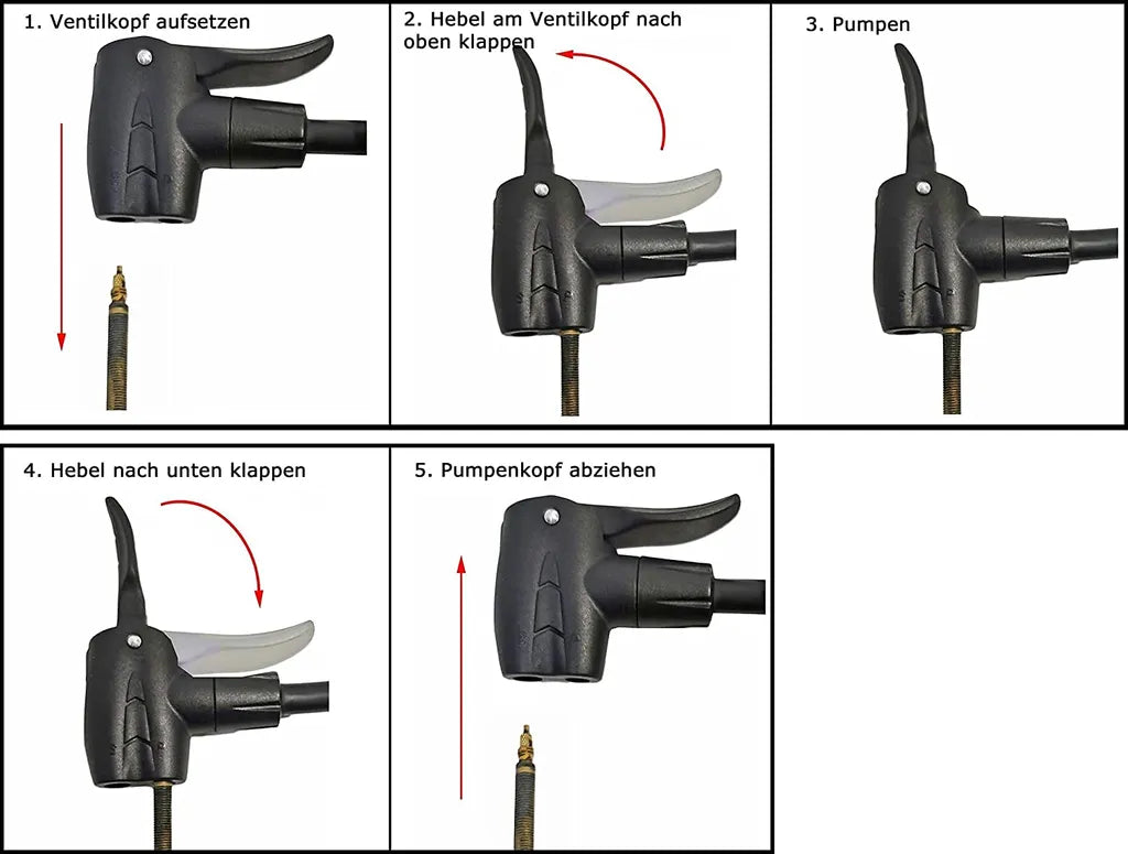  Universal Pumpenkopf Für Luftpumpe Standpumpe Fahrradpumpe Ersatz Dualkopf