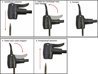  Universal Pumpenkopf Für Luftpumpe Standpumpe Fahrradpumpe Ersatz Dualkopf