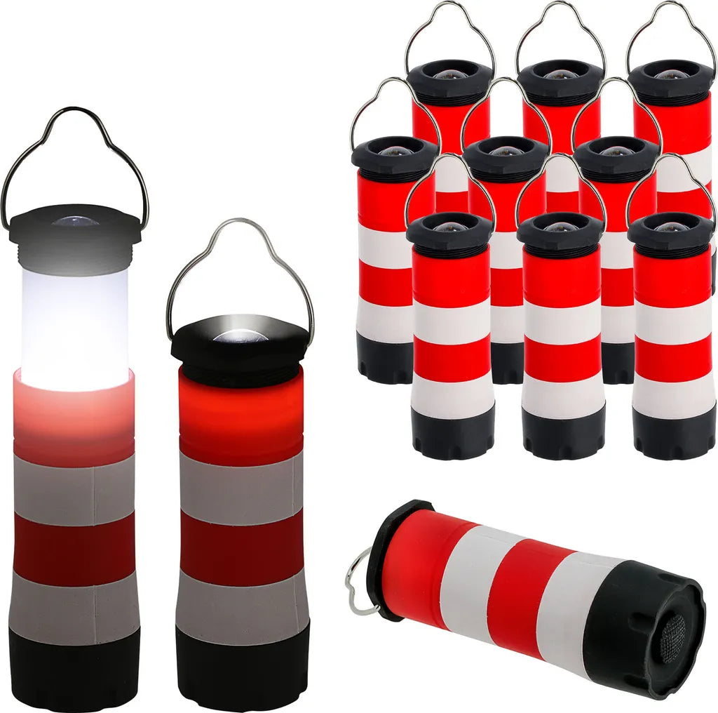  3in1 Taschenlampe Leuchtturm 12er Set Im Display Multifunktionslampe Tischlampe Hängelampe Lampe Ausziehbar Zoomfunktion